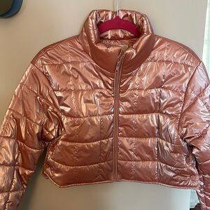 Elodie Metallic Cropped Puffer Jacket